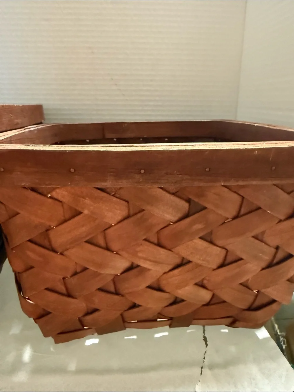 Unbranded Brown Woven Storage Baskets - Set of 2 - 1=9 1/2” & 1=10 1/2”
